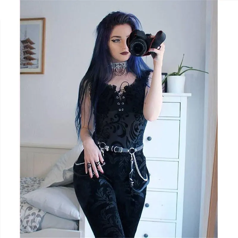 "PU RIVET DOUBLE O" CHOKER D070817