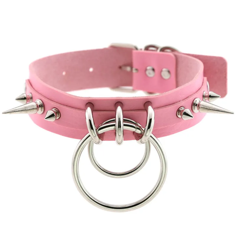 "PU RIVET DOUBLE O" CHOKER D070817