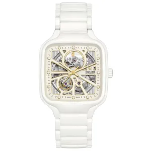 Rado True Square Automatic Open Heart White Ceramic with Diamonds