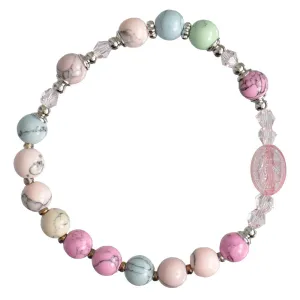 Rainbow Gemstone Children’s Rosary Bracelet (6mm)