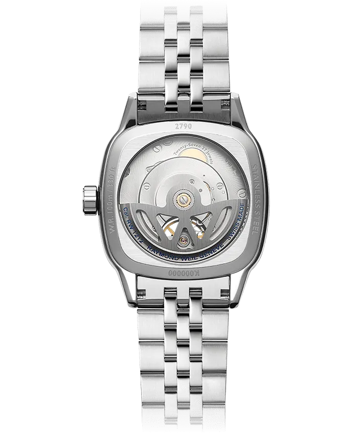 Raymond Weil Freelancer Calibre RW1212 Square Open Heart Green on Bracelet