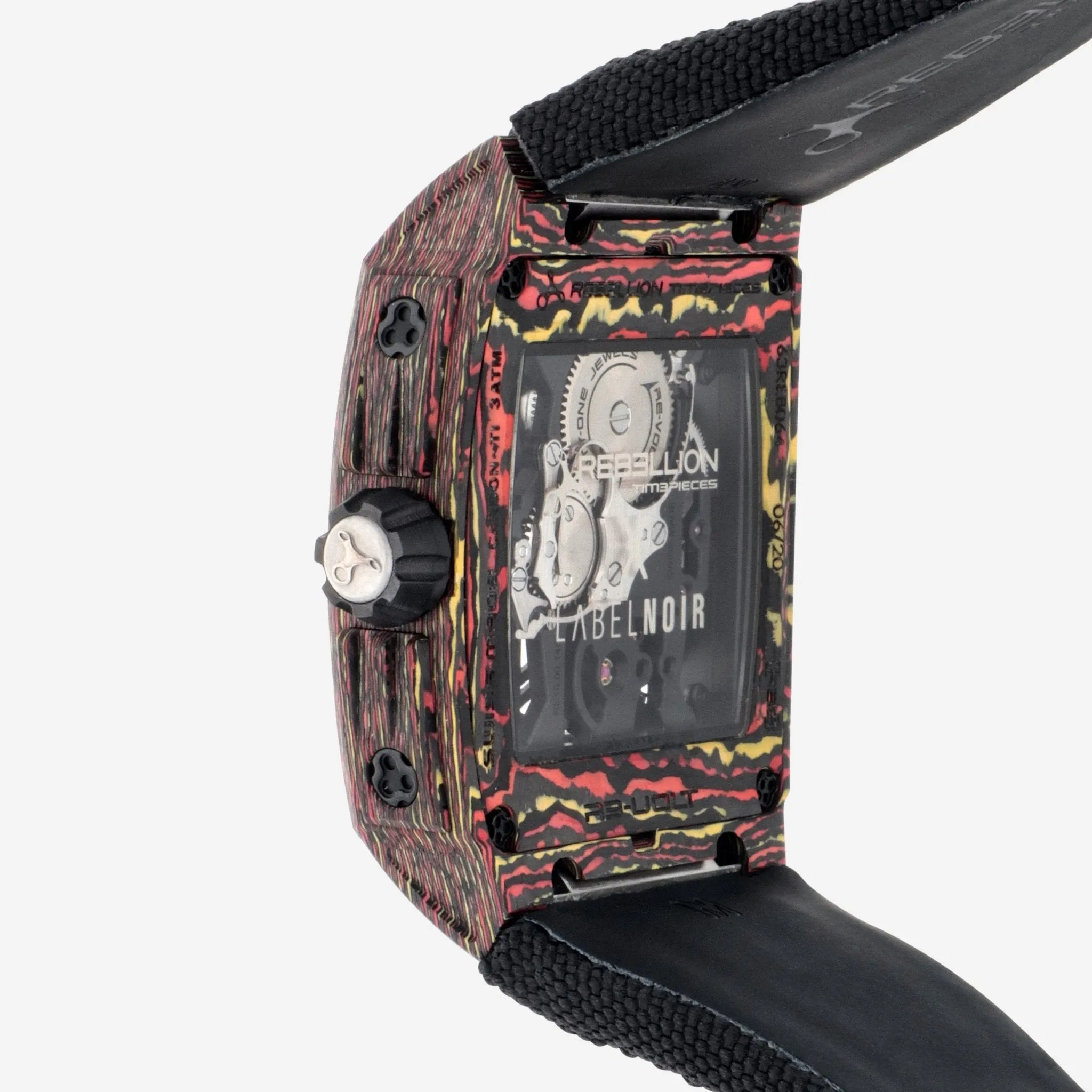 Rebellion Re-Volt Label Noir Manual Wind Men's Watch RB.REV.3H.CA.LBN