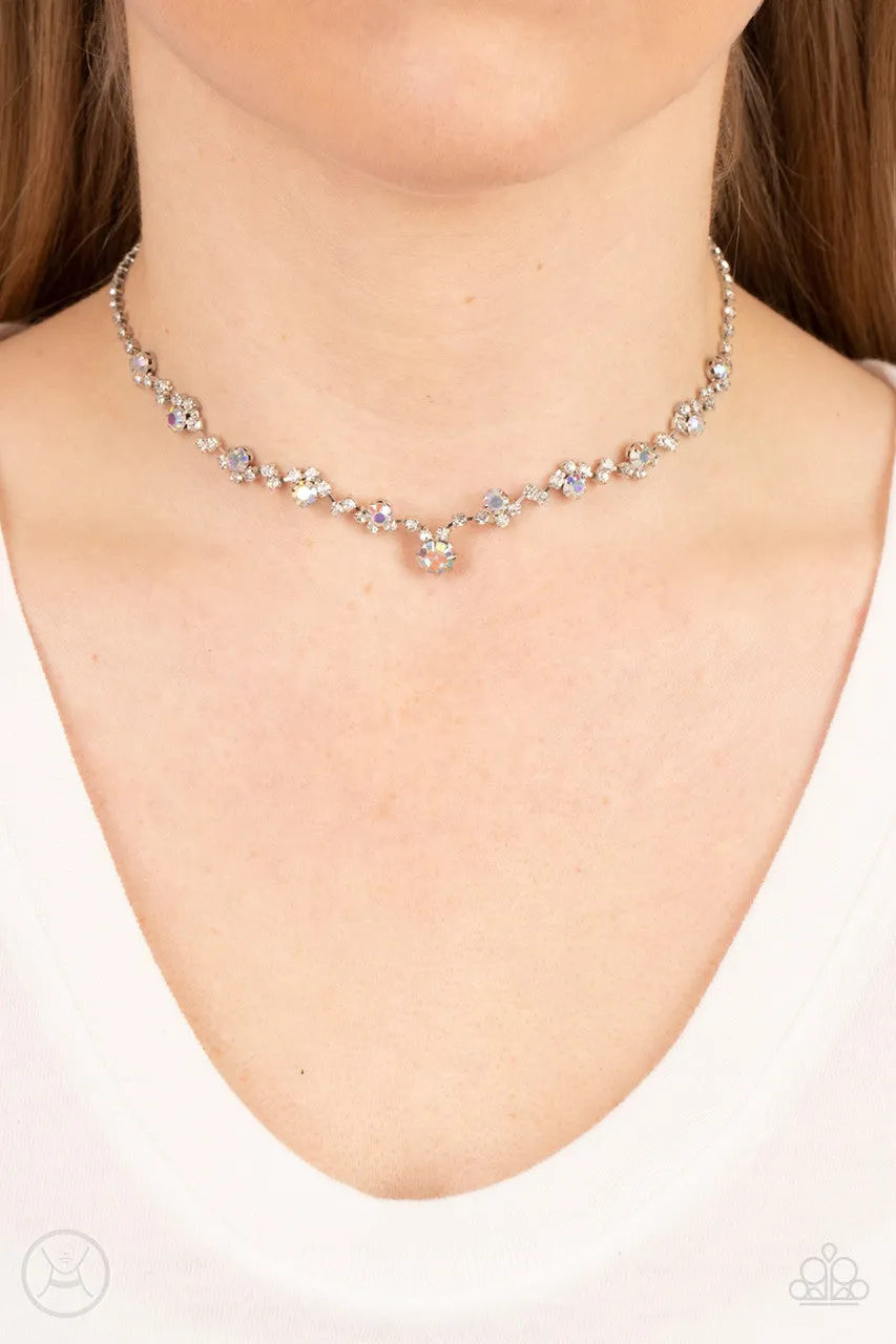 Regal Rebel - Multi - Iridescent Rhinestone Dainty Paparazzi Choker Necklace