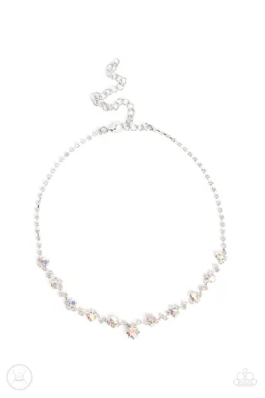 Regal Rebel - Multi - Iridescent Rhinestone Dainty Paparazzi Choker Necklace