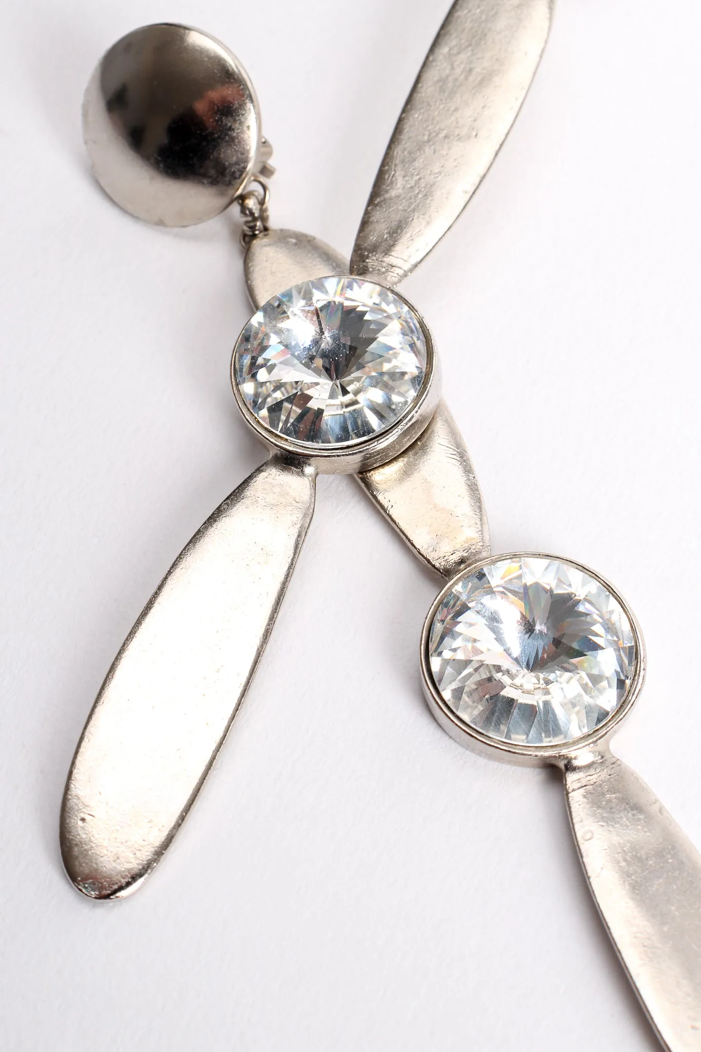 Rhinestone Propeller Drop Earrings