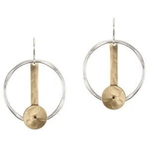 Ring with Long Rectangle and Cymbal Wire Earrings