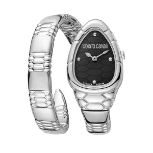 Roberto Cavalli by Franck Muller Women's Watch, Silver Tone with Black Dial
