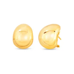 Roberto Coin 18k Yellow Designer Gold Domed Earrings – 674434AYER00
