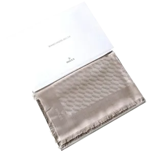 Rolex Beige Faconnee Special Ltd Issue for VIP "Baselworld 2018" Huge Fringed Cashmere Shawl 140, BNIB!