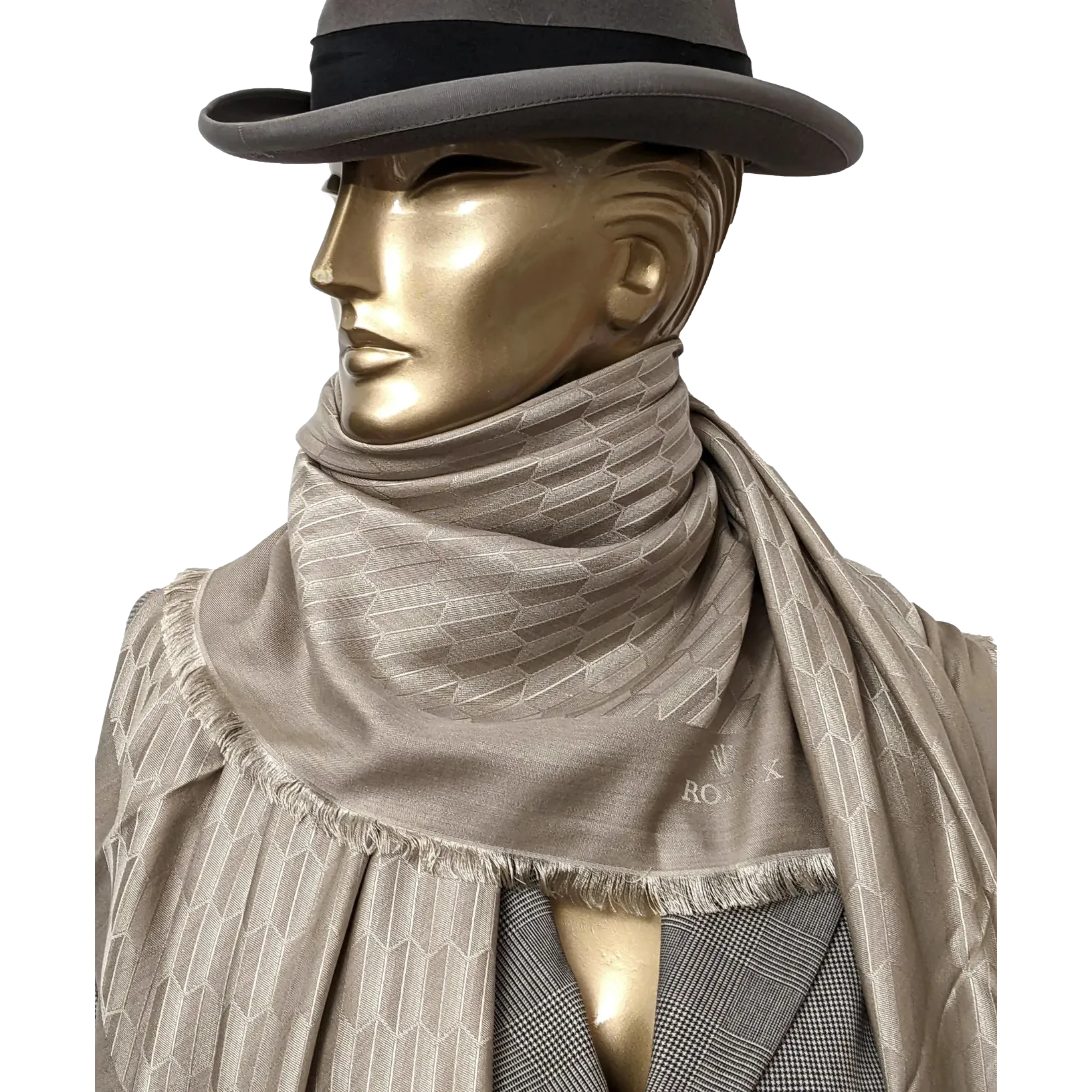Rolex Beige Faconnee Special Ltd Issue for VIP "Baselworld 2018" Huge Fringed Cashmere Shawl 140, BNIB!