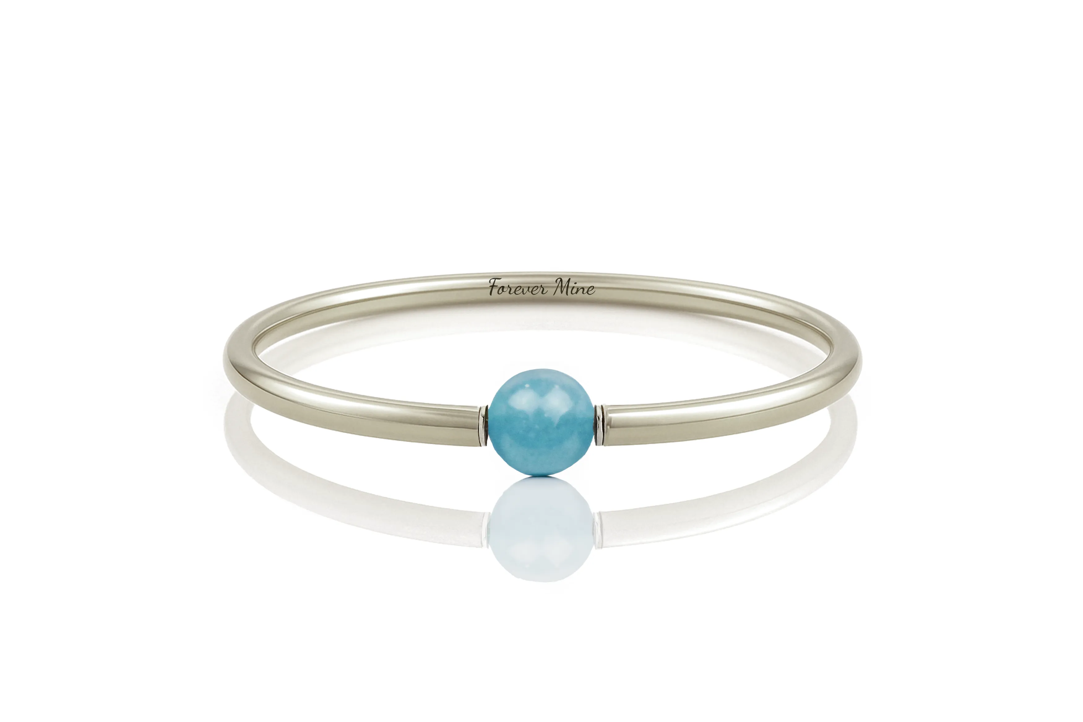 Round Aqua Quartz Gold Bracelet