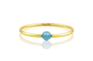 Round Aqua Quartz Gold Bracelet