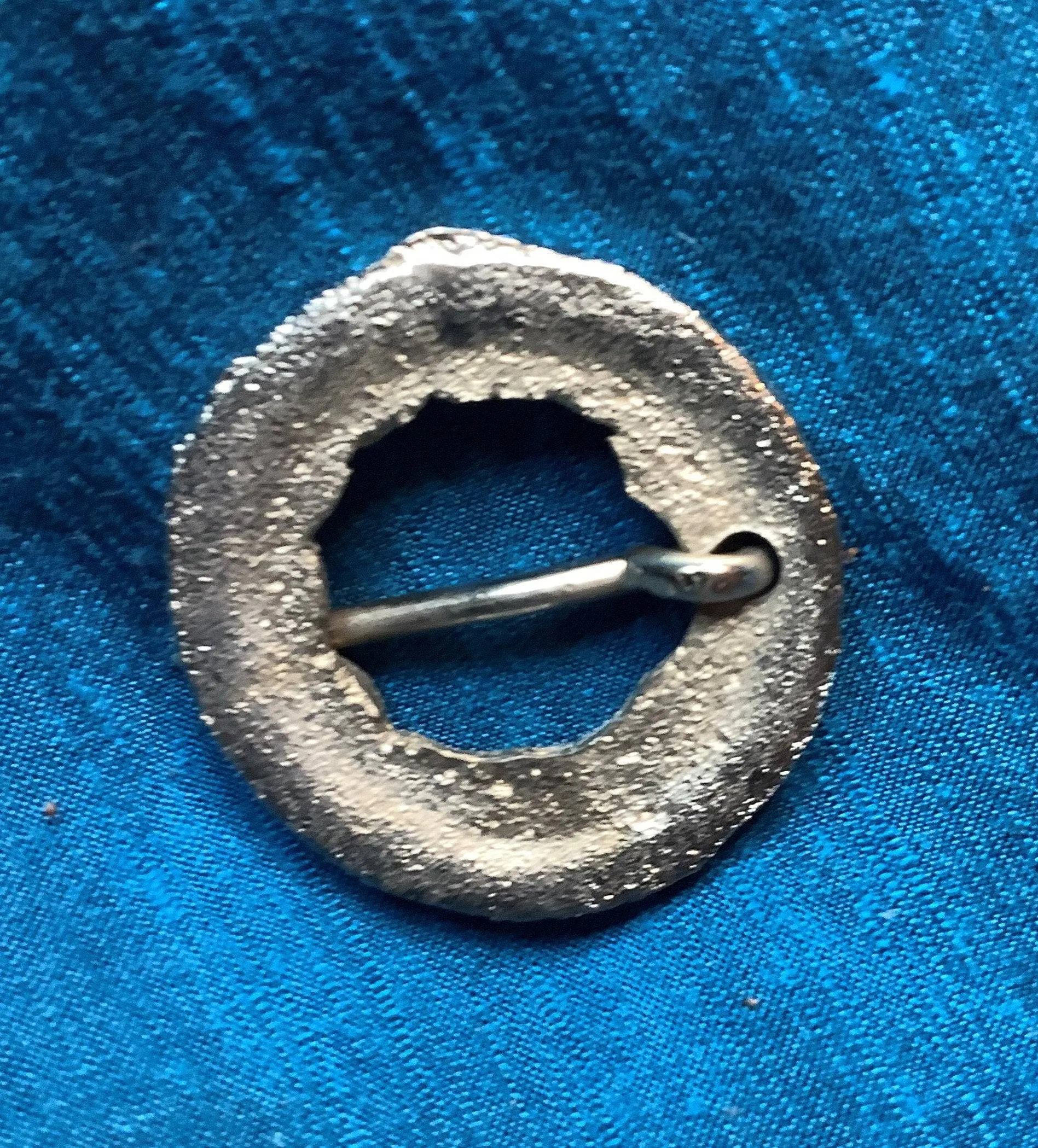 Round Medieval Silver Brooch