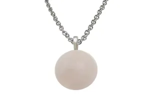 Round Rose Quartz Gemstone Pendant Necklace