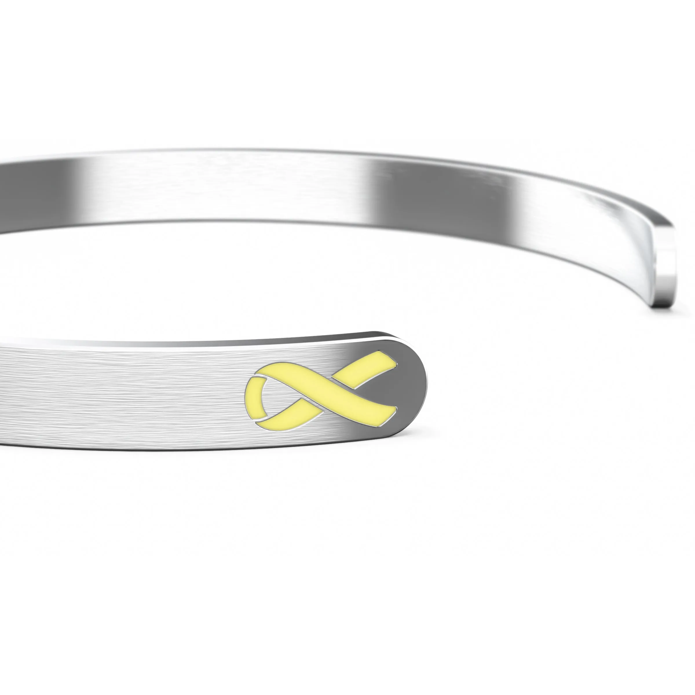 Sarcoma Bone Cancer Awareness Bracelet - Yellow Ribbon, “Funk Cancer”