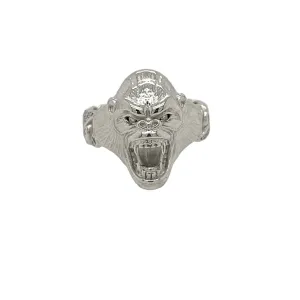 Savage Elegance Sterling Lab-Created Moissanite Gorilla Head Ring - M105629