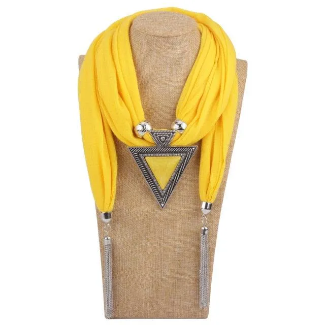 Scarf Pendant Necklace with Tassel