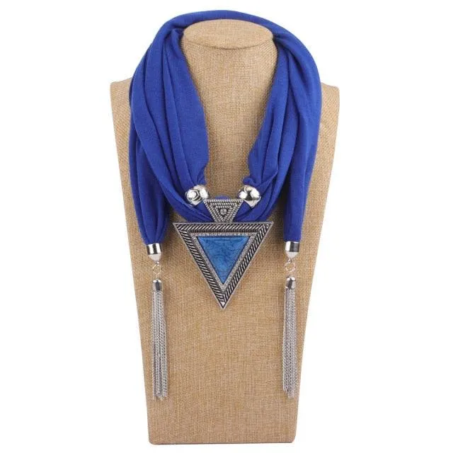 Scarf Pendant Necklace with Tassel