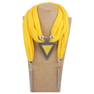 Scarf Pendant Necklace with Tassel