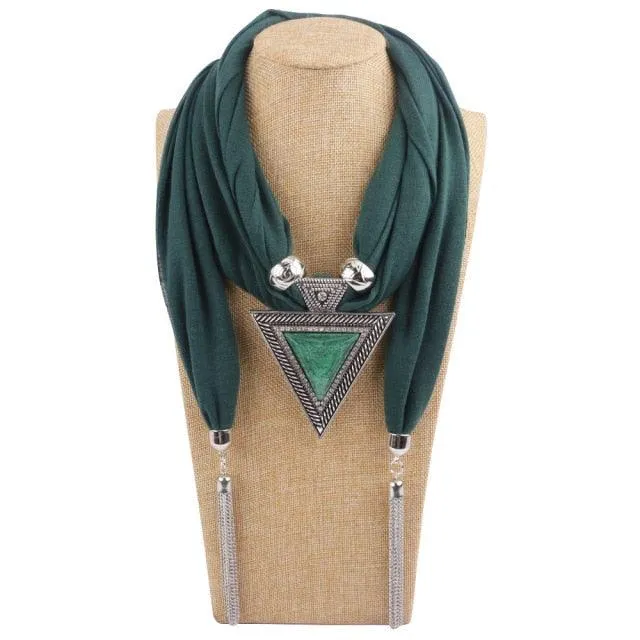 Scarf Pendant Necklace with Tassel