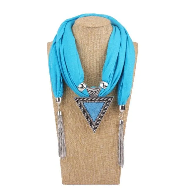 Scarf Pendant Necklace with Tassel