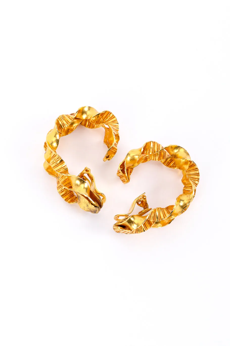 Sculpted Ribbon Twist Hoop Earrings
