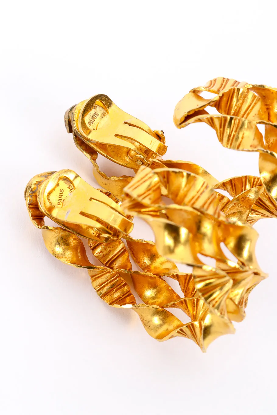 Sculpted Ribbon Twist Hoop Earrings