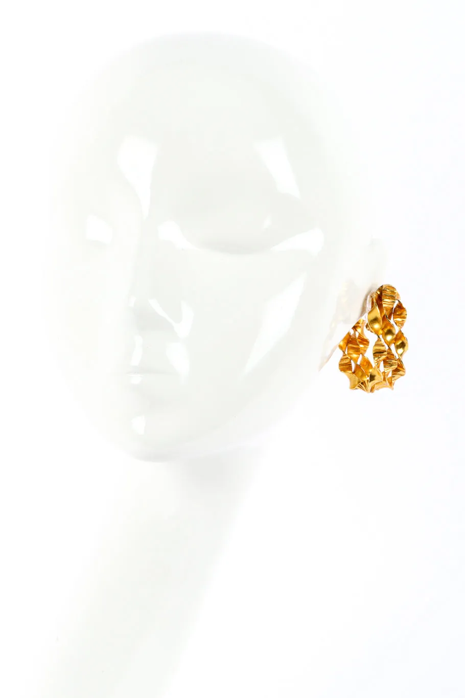 Sculpted Ribbon Twist Hoop Earrings