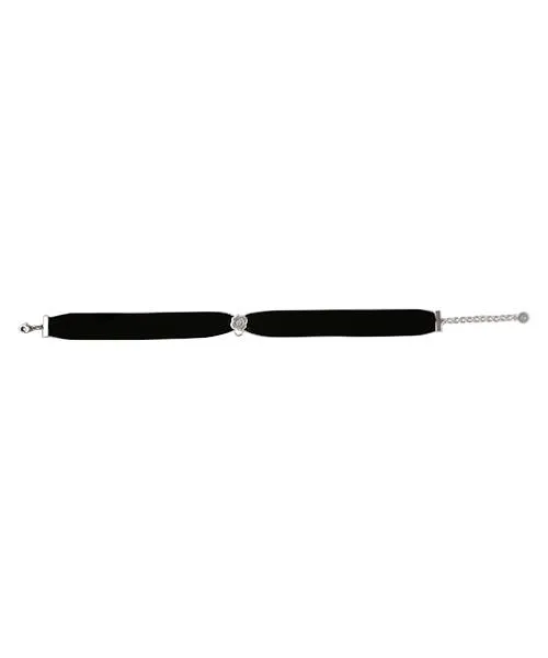 Selectable Happiness Velvet Ribbon Choker (Black & Silver)【Japan Jewelry】