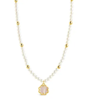 Selfina Mother of Pearl & Pearl Beaded Choker Necklace