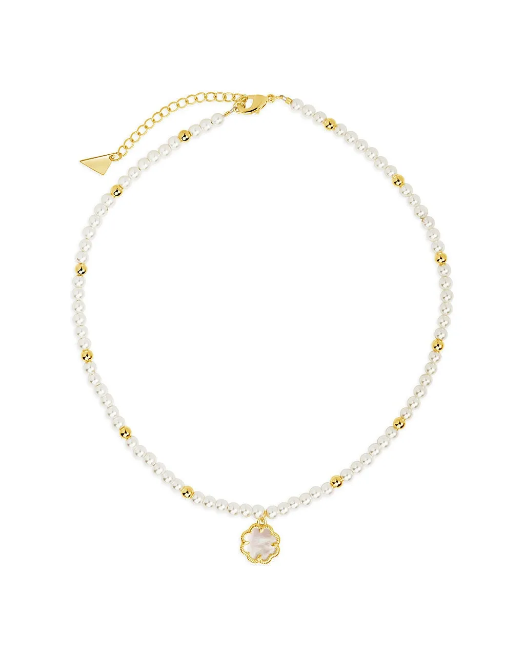 Selfina Mother of Pearl & Pearl Beaded Choker Necklace