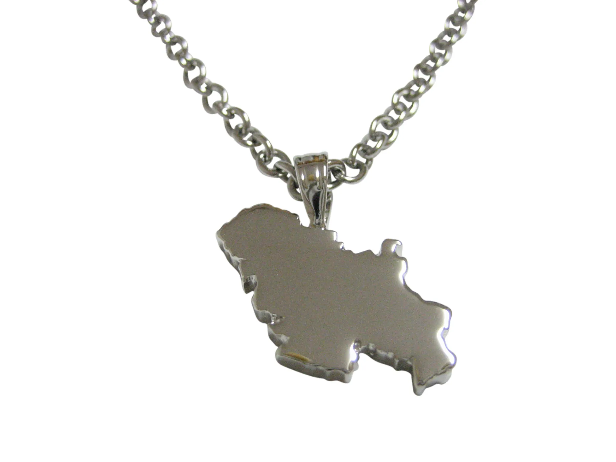 Serbia Map Shape Pendant Necklace