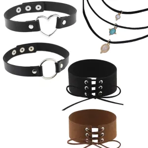 Sexy Sparkles 7 pc Velvet Choker Necklaces for Women Girls Gothic Choker Bolo Tie Chokers