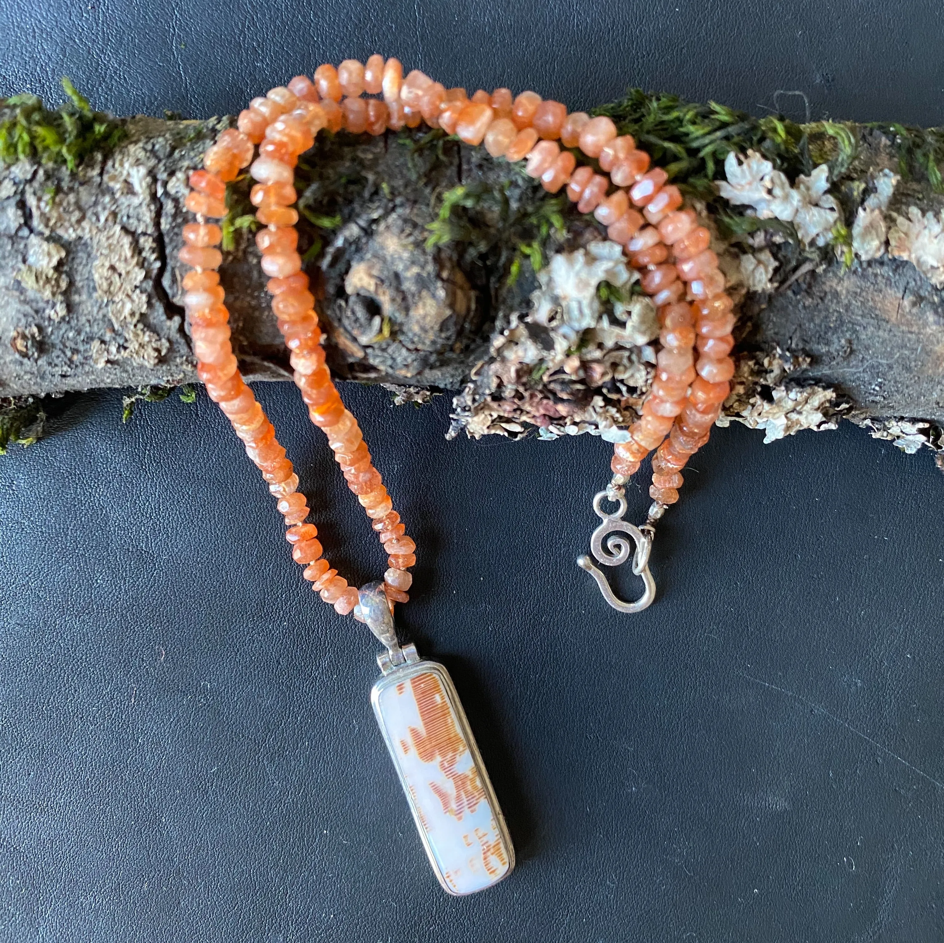 Shell Pendant with Sunstone