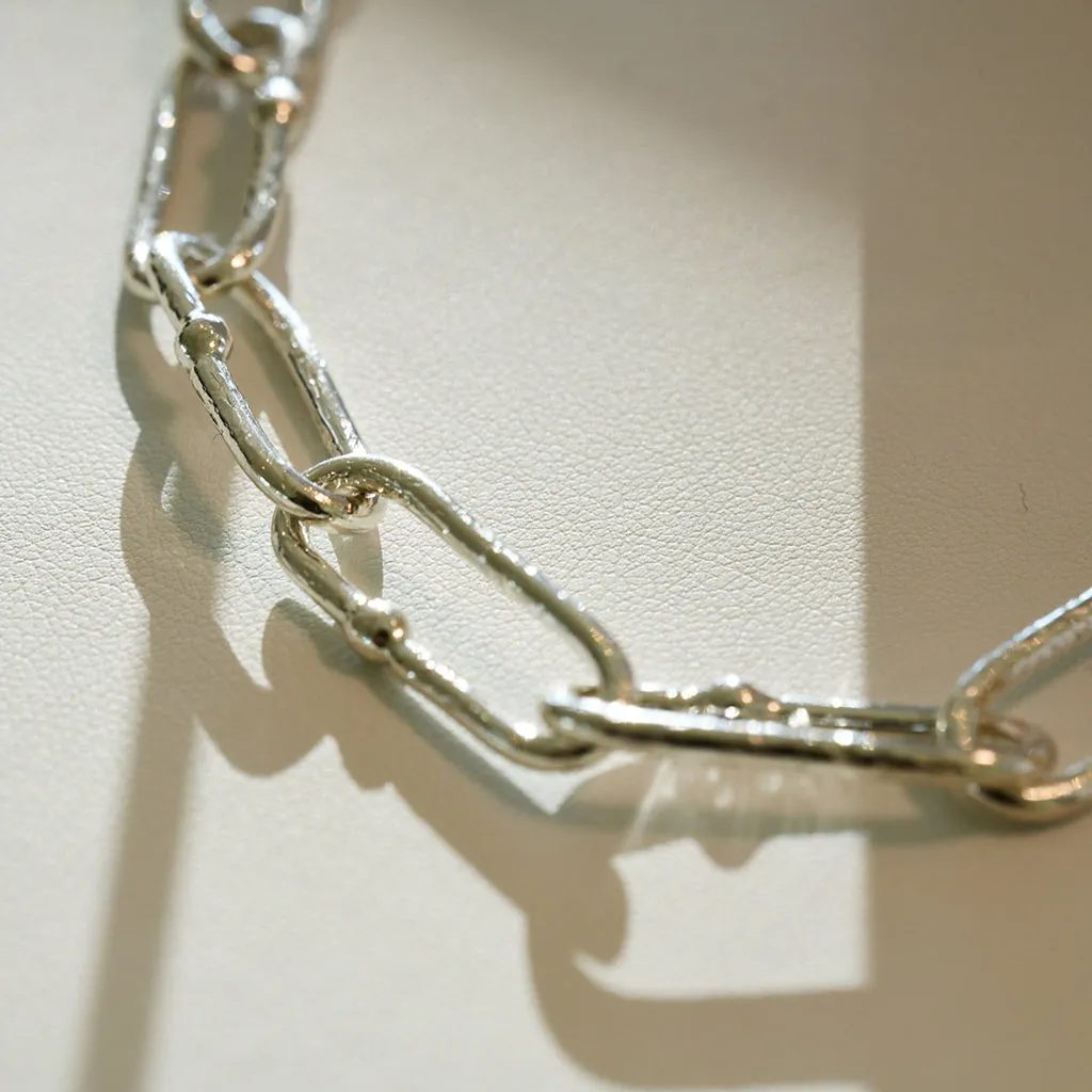 Shimmer Long Link Choker in Sterling Silver