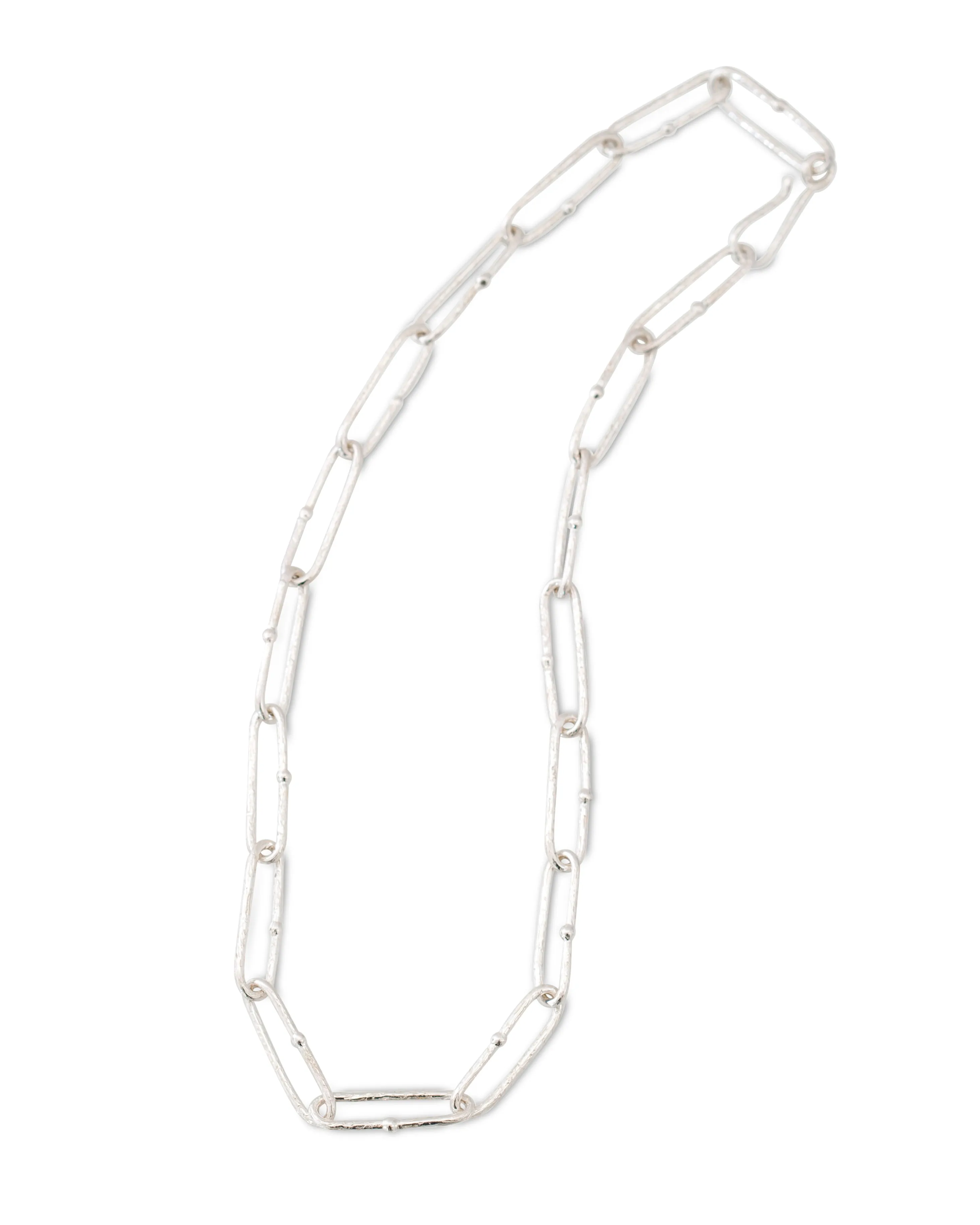 Shimmer Long Link Choker in Sterling Silver