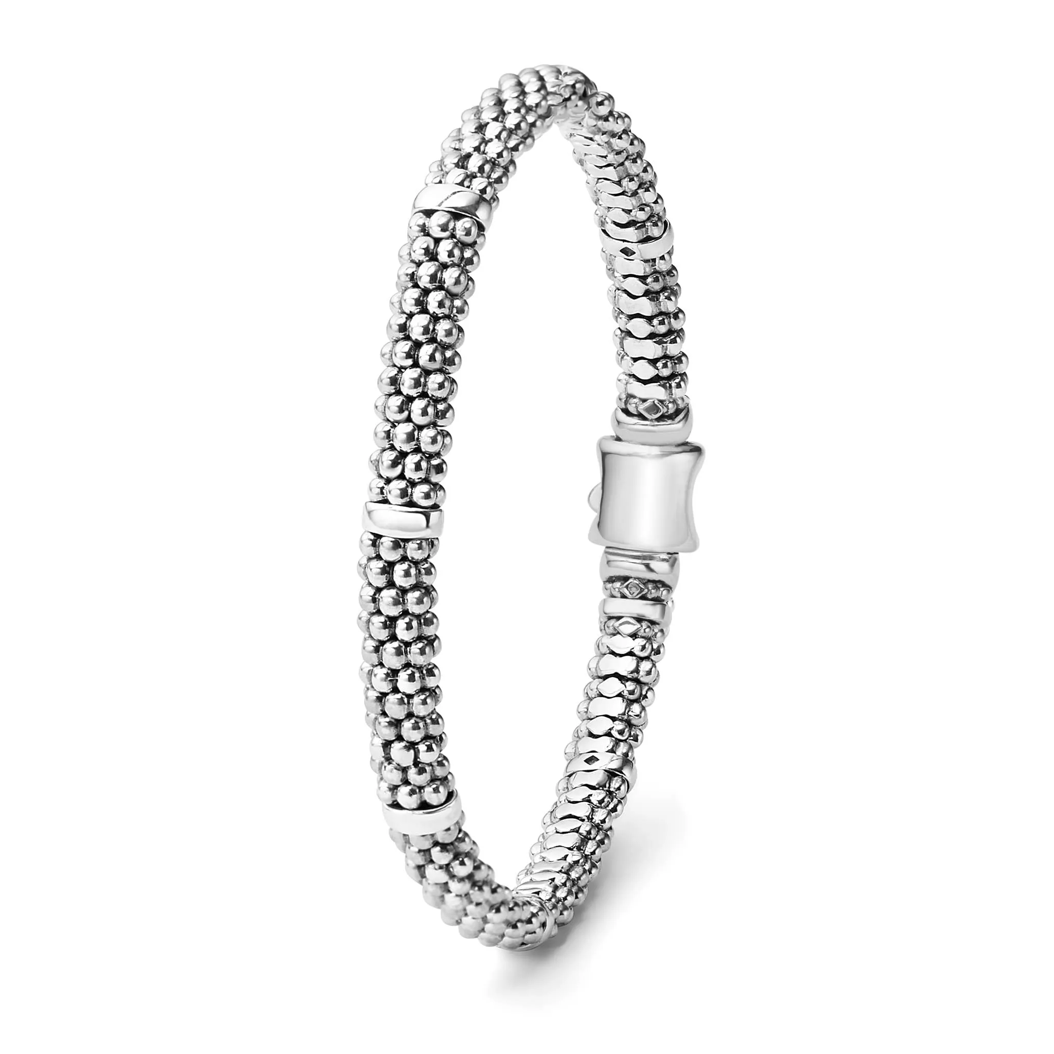 Signature Caviar Sterling Silver Caviar Bracelet | 6mm