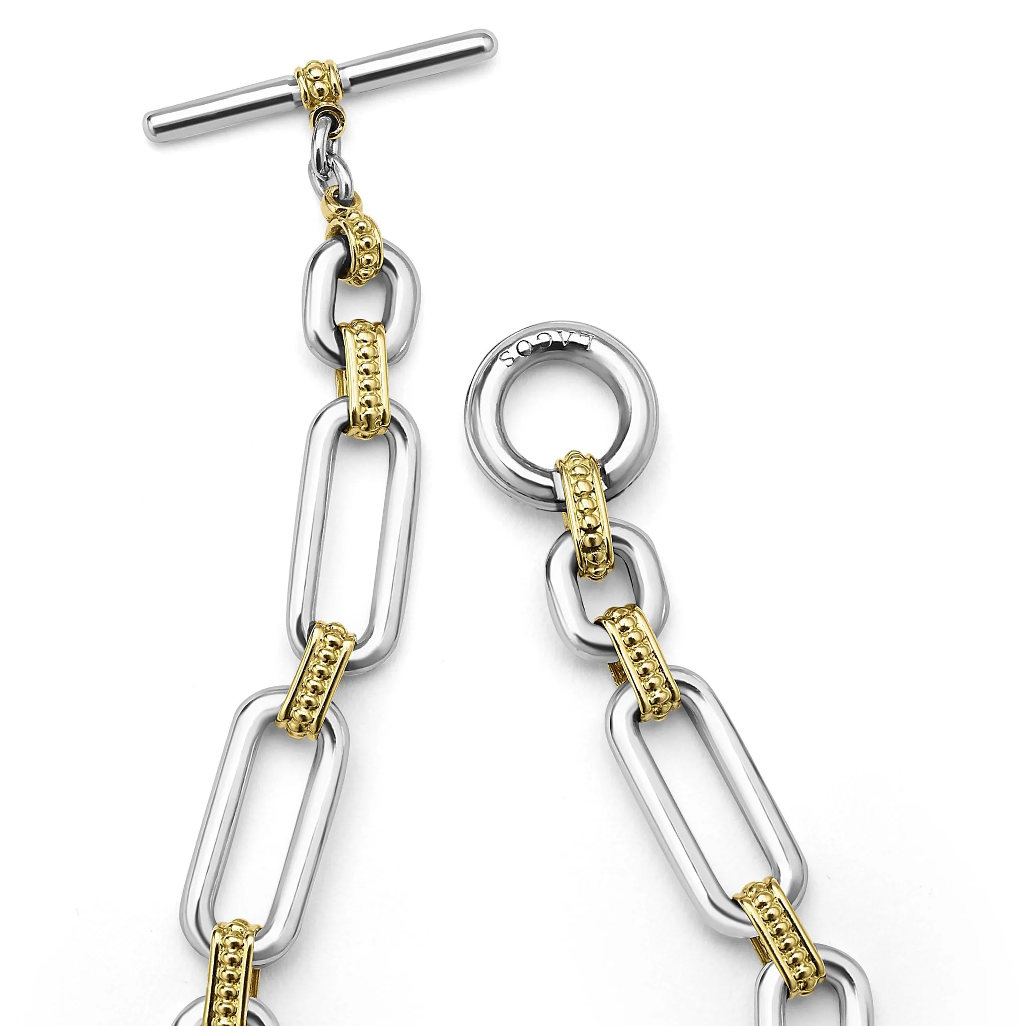 Signature Caviar Two-Tone Diamond Link Bracelet