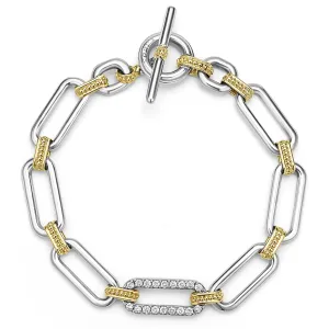 Signature Caviar Two-Tone Diamond Link Bracelet