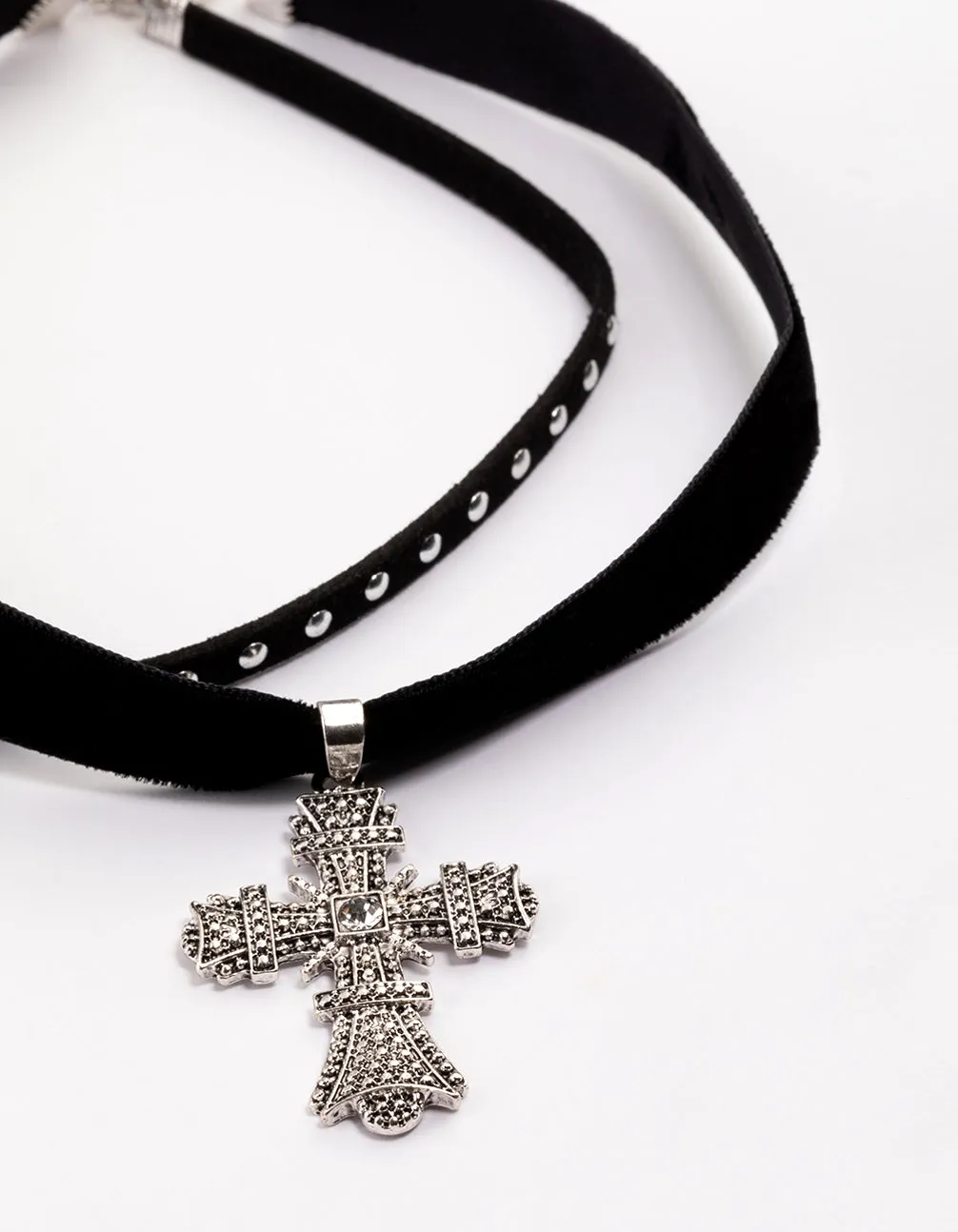 Silver Multi Cross Pearl Choker Pack