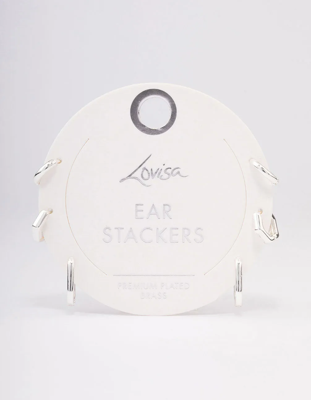 Silver Plated Brass  Hexagon Hoop Earrings Pack