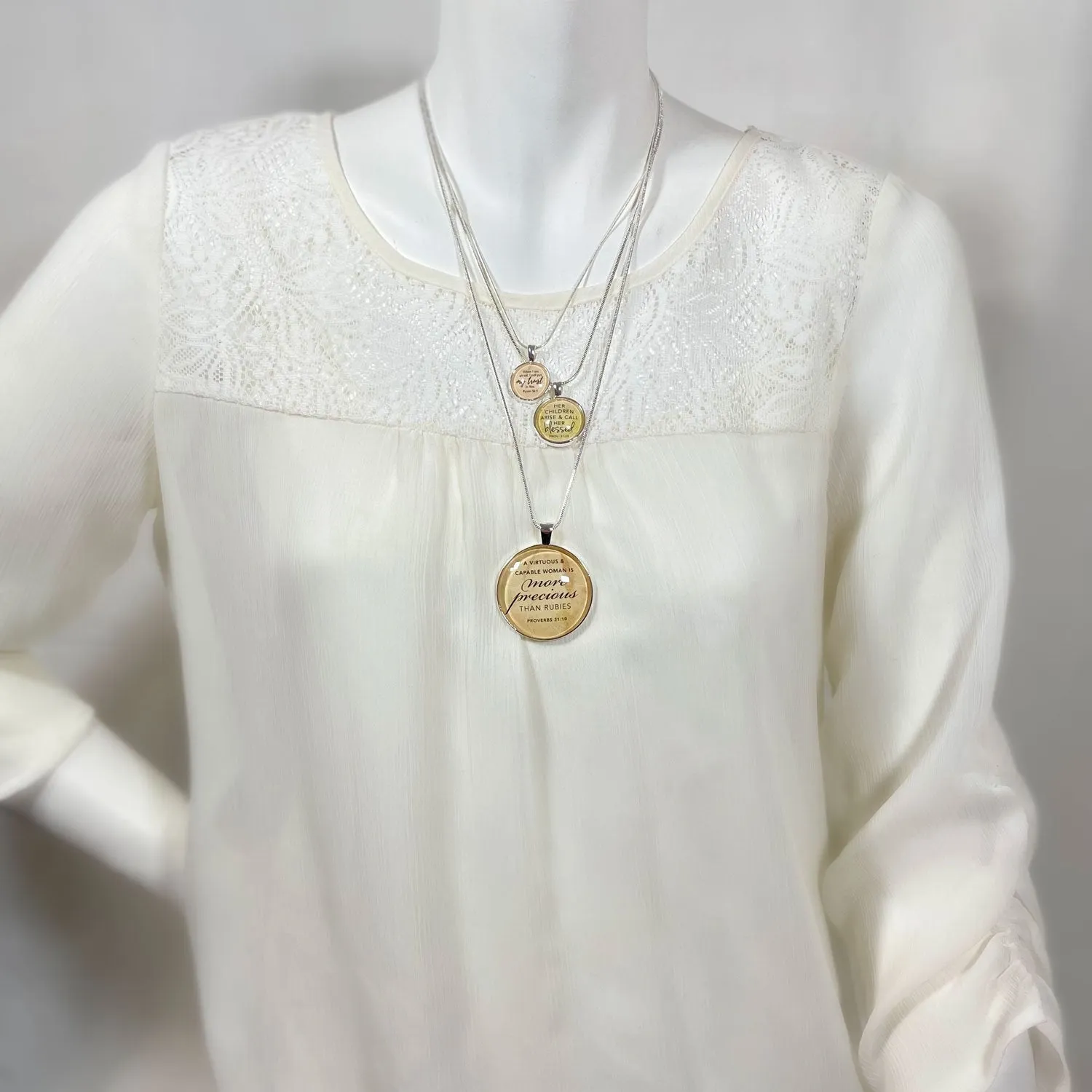 Silver-Plated Scripture Pendant Necklaces: Keep God's Promises Close