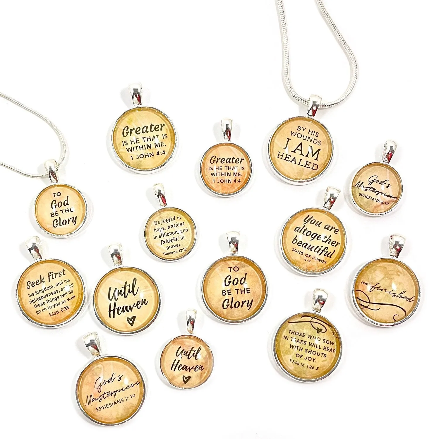 Silver-Plated Scripture Pendant Necklaces: Keep God's Promises Close
