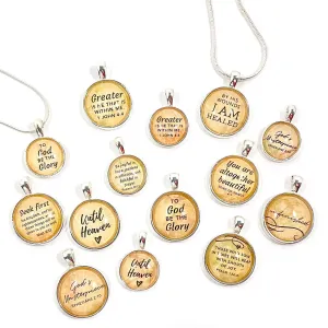 Silver-Plated Scripture Pendant Necklaces: Keep God's Promises Close
