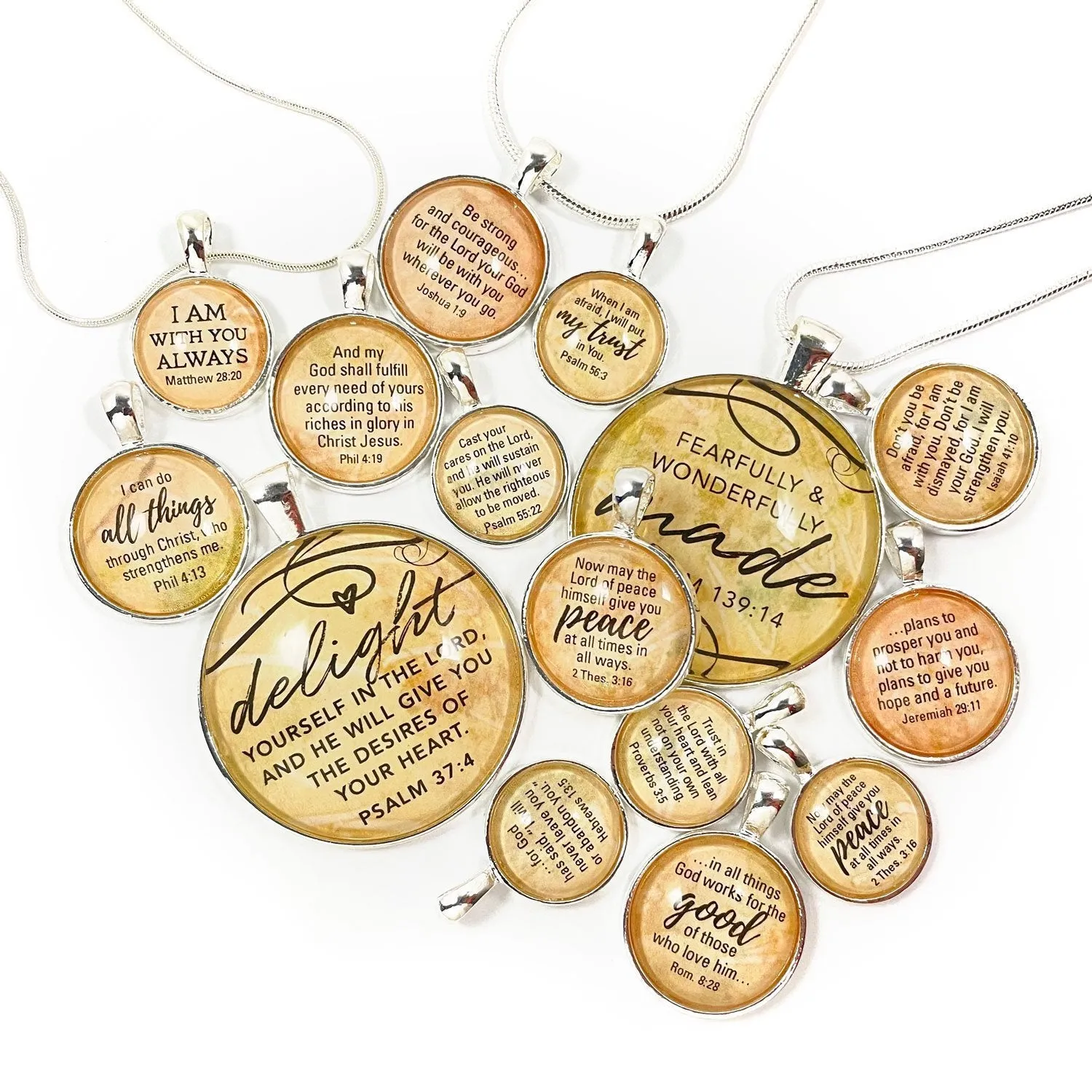 Silver-Plated Scripture Pendant Necklaces: Keep God's Promises Close
