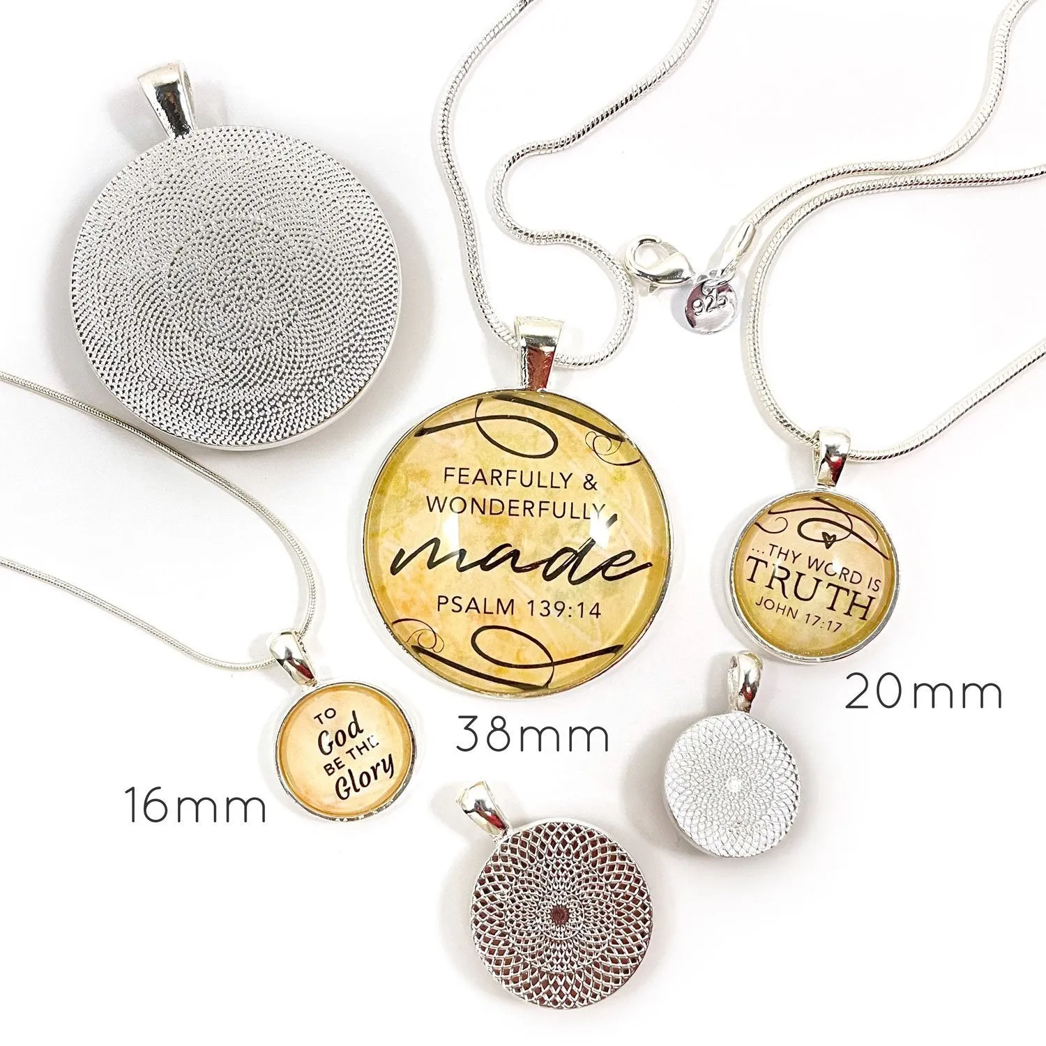 Silver-Plated Scripture Pendant Necklaces: Keep God's Promises Close
