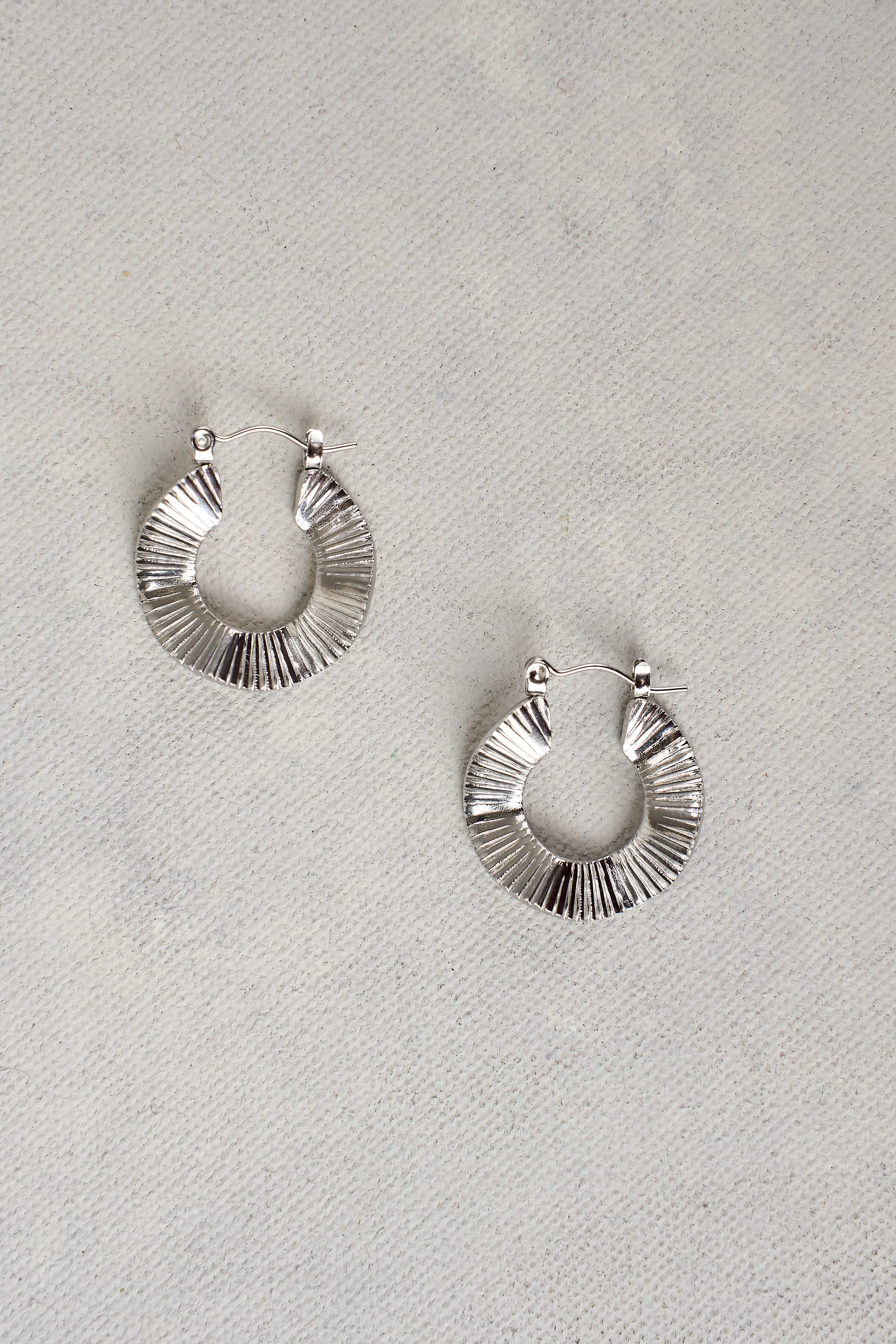 Silver Sculptural Hoops