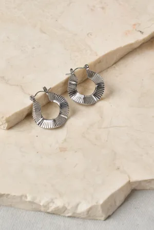 Silver Sculptural Hoops