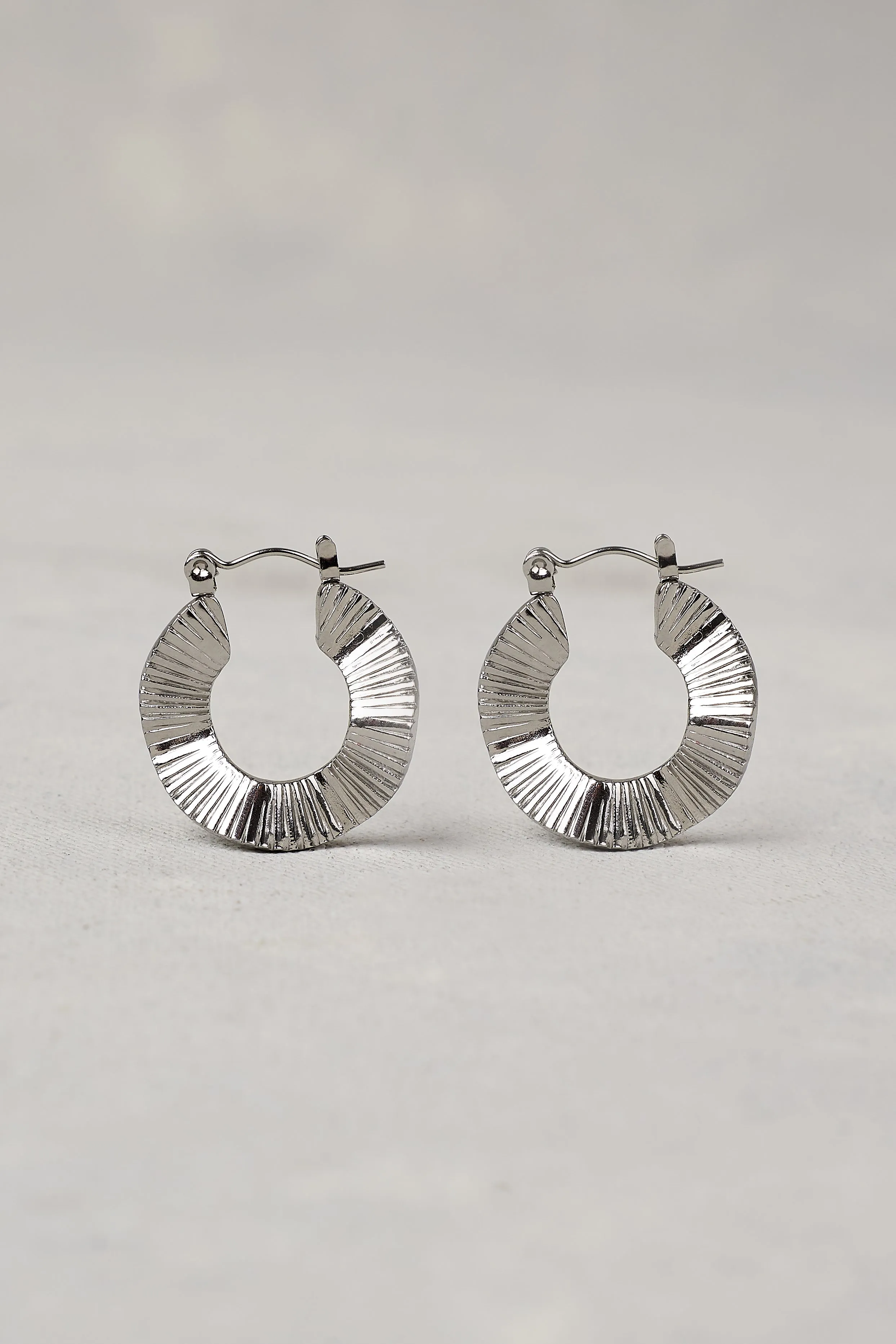 Silver Sculptural Hoops