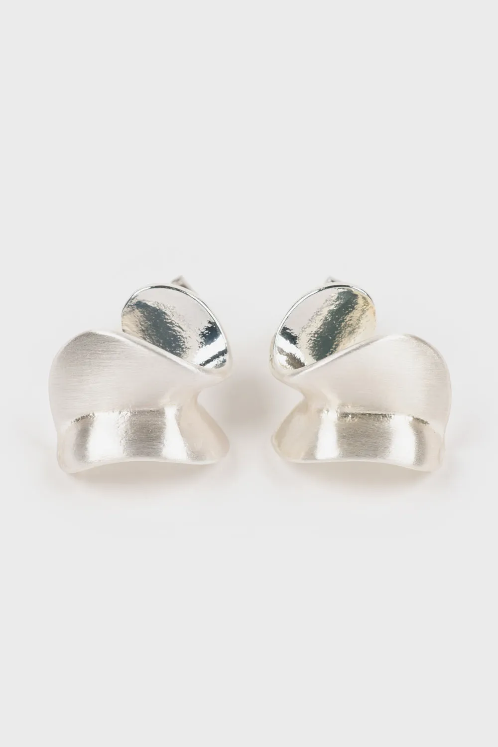 Silver twisted curl earrings